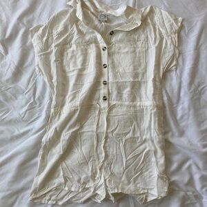 White Linen Romper